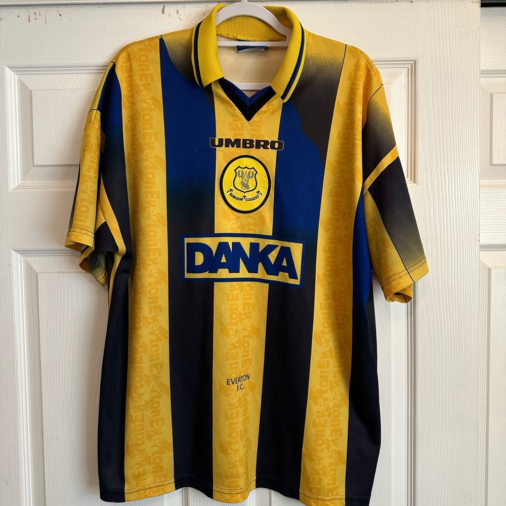 Authentic UMBRO Everton FC 1996-1998 Away Vintage Football Soccer Jersey Kit
